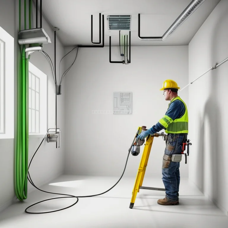 Diagrama de instalação de cabos elétricos e equipamentos de proteção