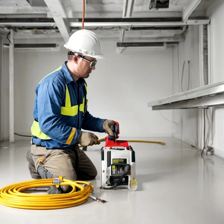 Técnico avaliando cabeamento elétrico em painel